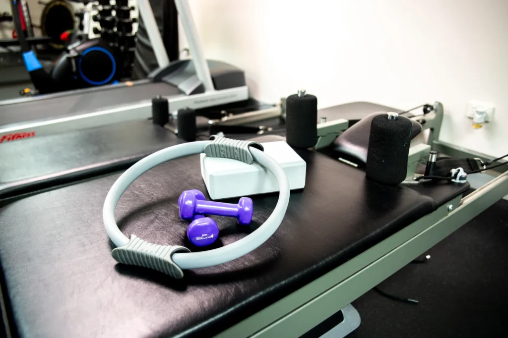 Reformer and small equipment in the clinic gym