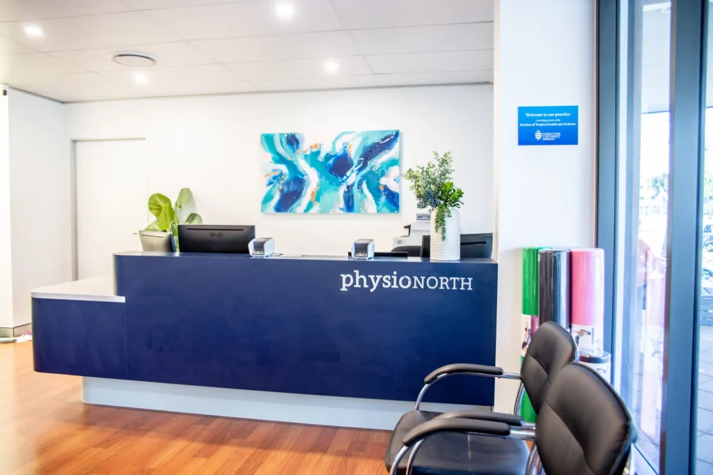 The Physionorth reception desk on Eyre Street, North Ward